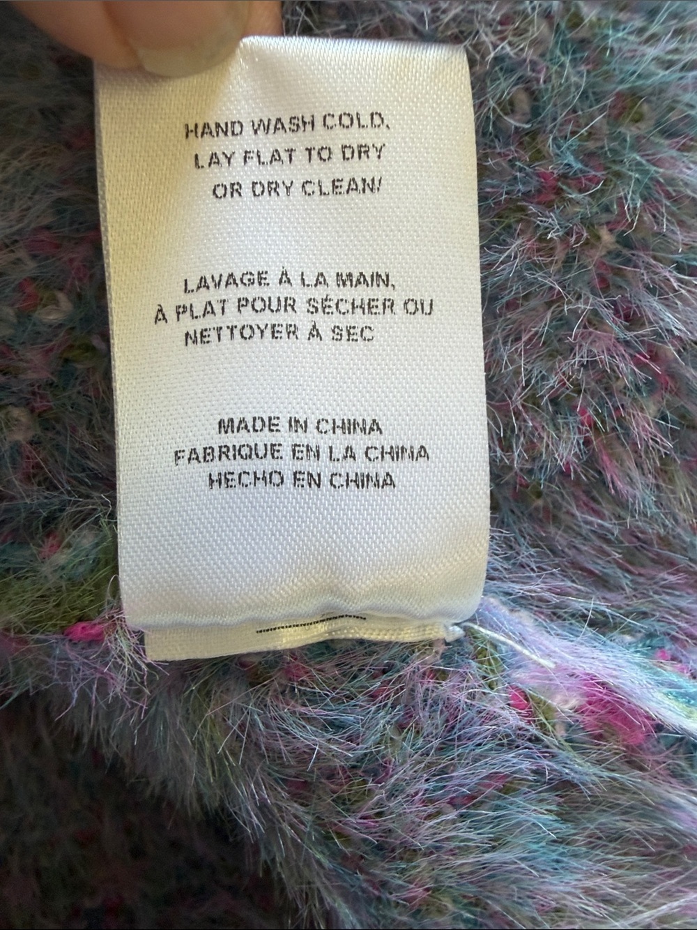 Allison New York Alma Cardigan XS Fuzzy Fair Isle Mohair Blend Grandpa Sweater - Picture 6 of 7